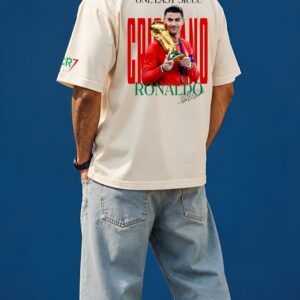 ronaldo "cr7" 240 gsm oversized t shirt – off white