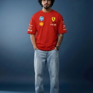 f1 ferrari red oversized t shirt (240 gsm).